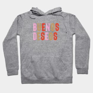 Buenos Deseos Christmas Saying Typography Illustration Hoodie